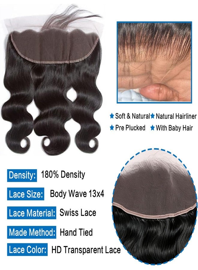 Aiterina 13 x 4 Lace Frontal Closure Body Wave Ear to Ear Transparent Lace Front Closure 12 inch Body Wave Human Hair Brazilian Virgin Pre Plucked Hairline Natural Black Color - Image 4